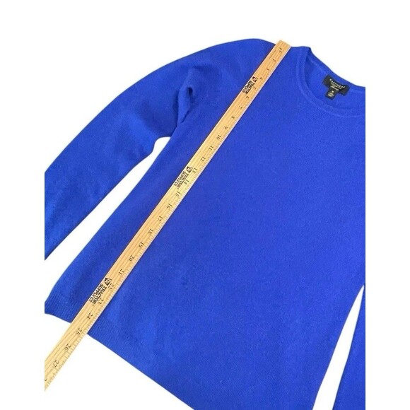 Charter Club Sweater Womens Medium Blue Cashmere crewneck Pullover Soft Luxury - Picture 6 of 9